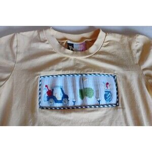 Banana Split T shirt Top Boys Sz 4T Smocked Golf Course Sports